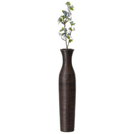 Uniquewise Tall Decorative Modern Ripped Trumpet Design Floor Vase, Brown 27.5 Inch QI004179.L